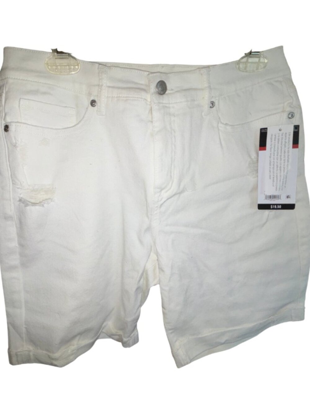 Sofia Vergara Gabrielle white denim bermuda shorts NWT size 8